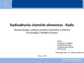 Radioaktyvus cheminis elementas - Radis 1 puslapis